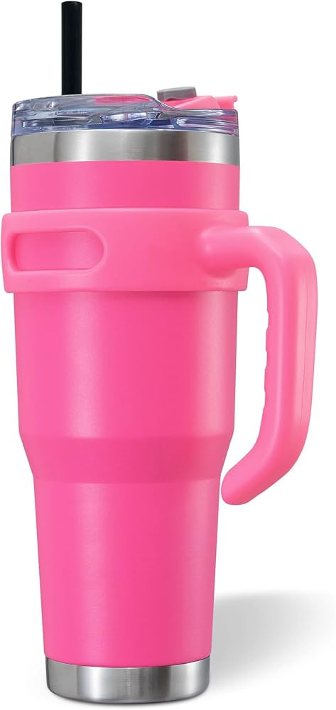 Zibtes 40oz Insulated Tumbler With Lid and Straws, Stainless Steel Double Vacuum Coffee Tumbler W... | Amazon (US)