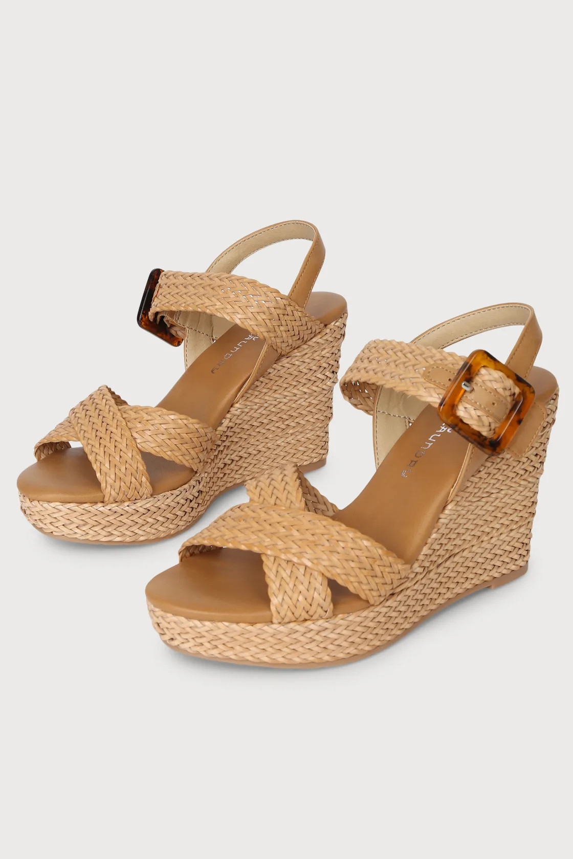 Best Known Dark Nude Woven Platform Wedge Sandals | Lulus (US)