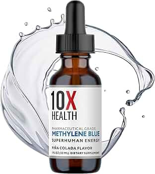 10X Health Superhuman Energy Methylene Blue Pharmaceutical Grade Liquid Drops with Black Pepper E... | Amazon (US)