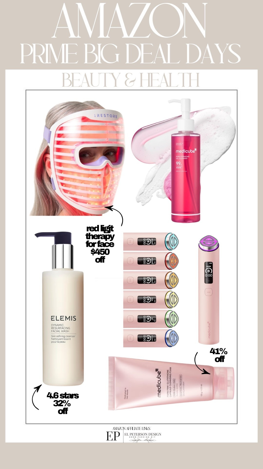 Amazon
Prime Big Deal Days 
Red light therapy 
Medicube 
Medicube booster 
Facial wash