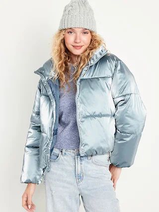 Water-Resistant Shiny Puffer Jacket for Women | Old Navy (US)