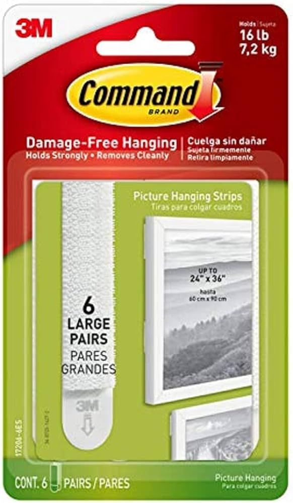 Command Large Picture Hanging Strips, Damage Free Hanging Picture Hangers, No Tools Wall Hanging ... | Amazon (US)