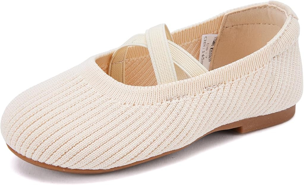 BMCiTYBM Toddler Girl Ballet Flats Comfortable Knit Casual Dressy Shoes for Girl Party School Sho... | Amazon (US)