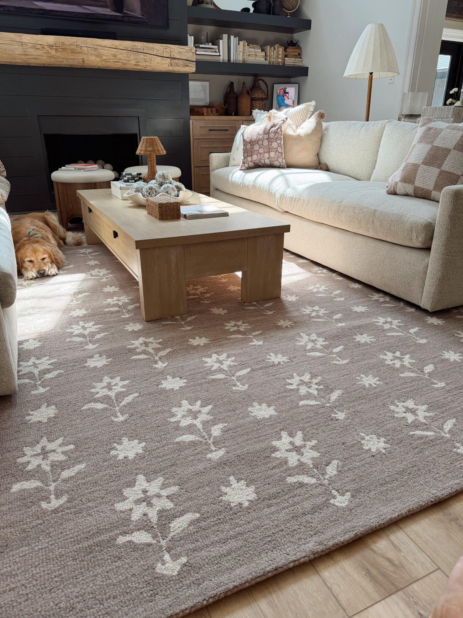 New living room rug😍🤎 desperately needed a new one as this our most trafficked area & it was very very worn in 🙈 absolutely loving this one! This is the 9' 6" x 13' 6" size! Comes in 3 other colors as well! 

Home decor / living room / cozy / neutrals / rugs USA / Holley Gabrielle 

#LTKHome