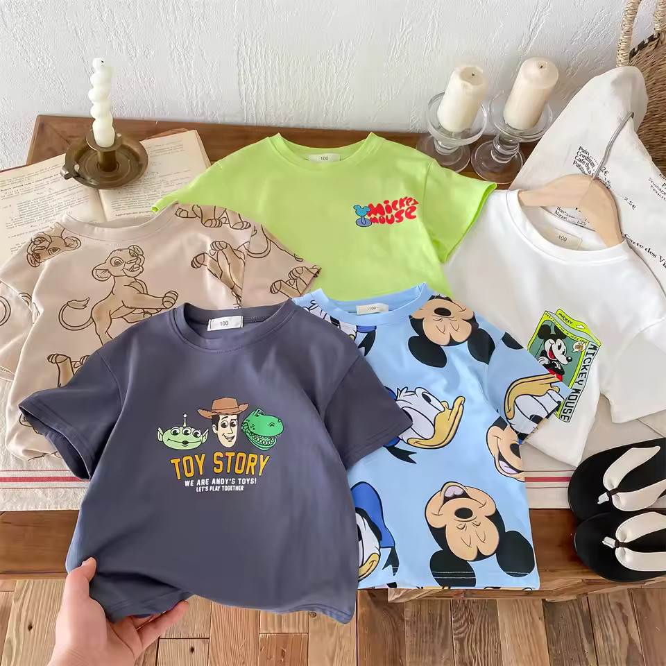 2024 New Summer Boys T-shirt Printed Cartoon Fashion Loose Short Sleeve Tops Children Clothes Bab... | AliExpress (US)