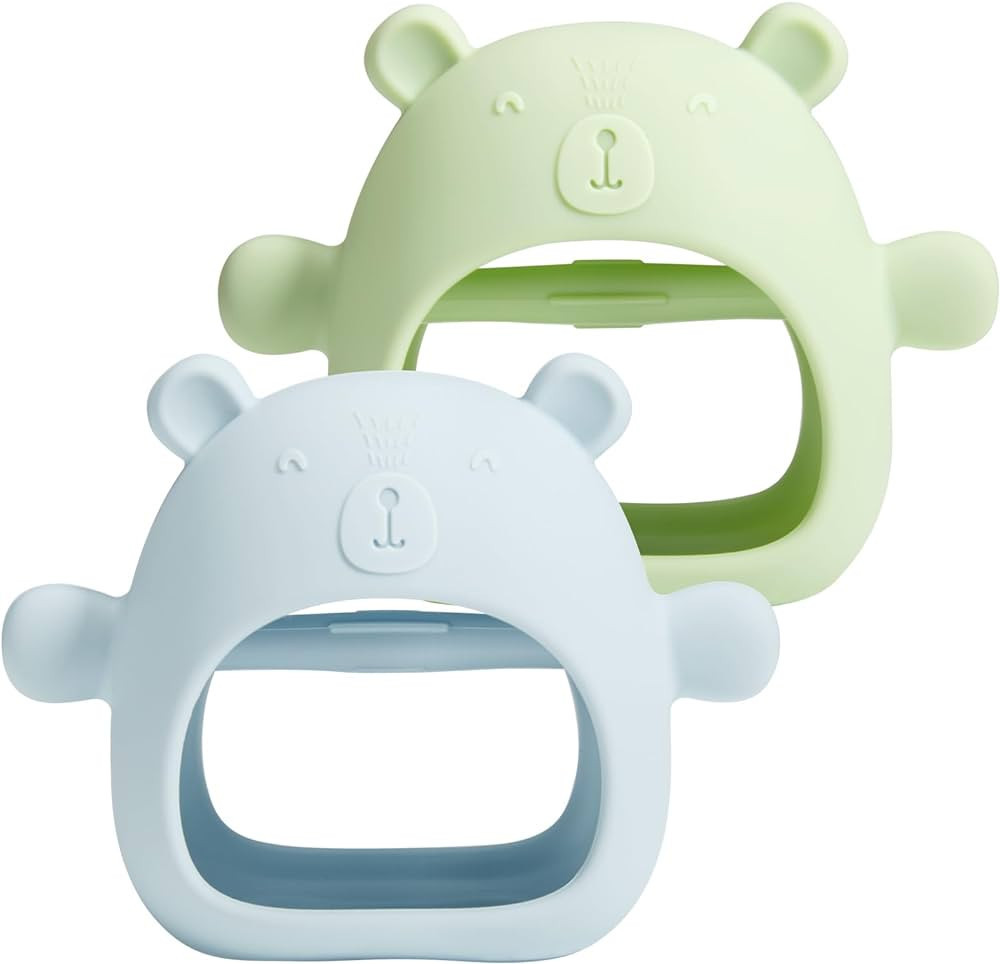 HARPPA 2 Pack Bear Baby Teething Toys, Never Drop Silicone Teethers for Babies Over 3 Months, Soo... | Amazon (US)