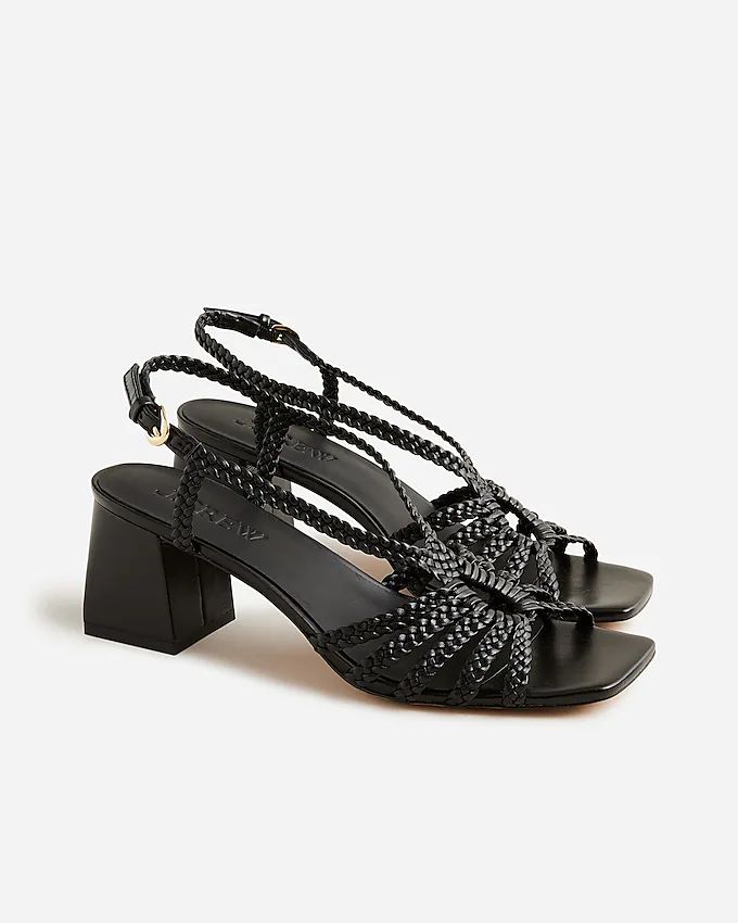 Layne braided sandal heels in leather | J.Crew US