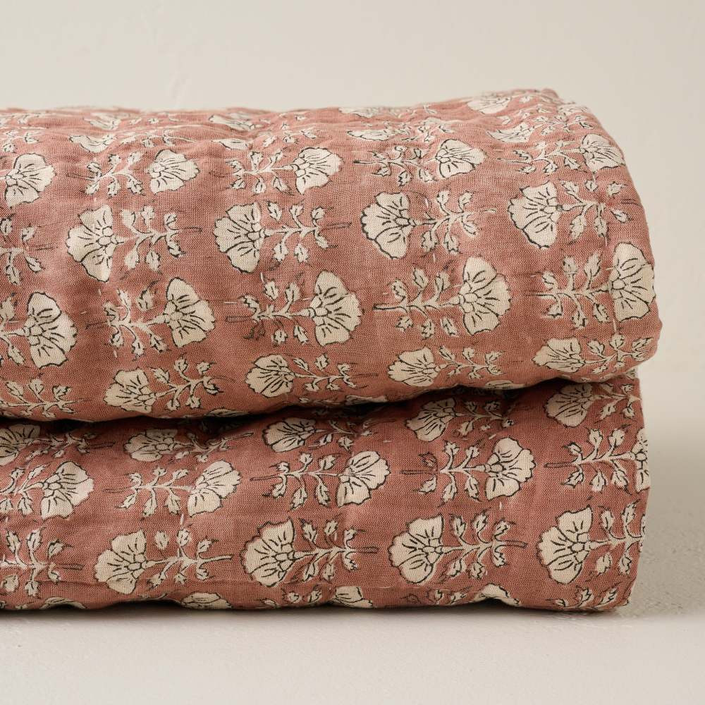 Flora Block Print Quilt - Desert Clay | Magnolia