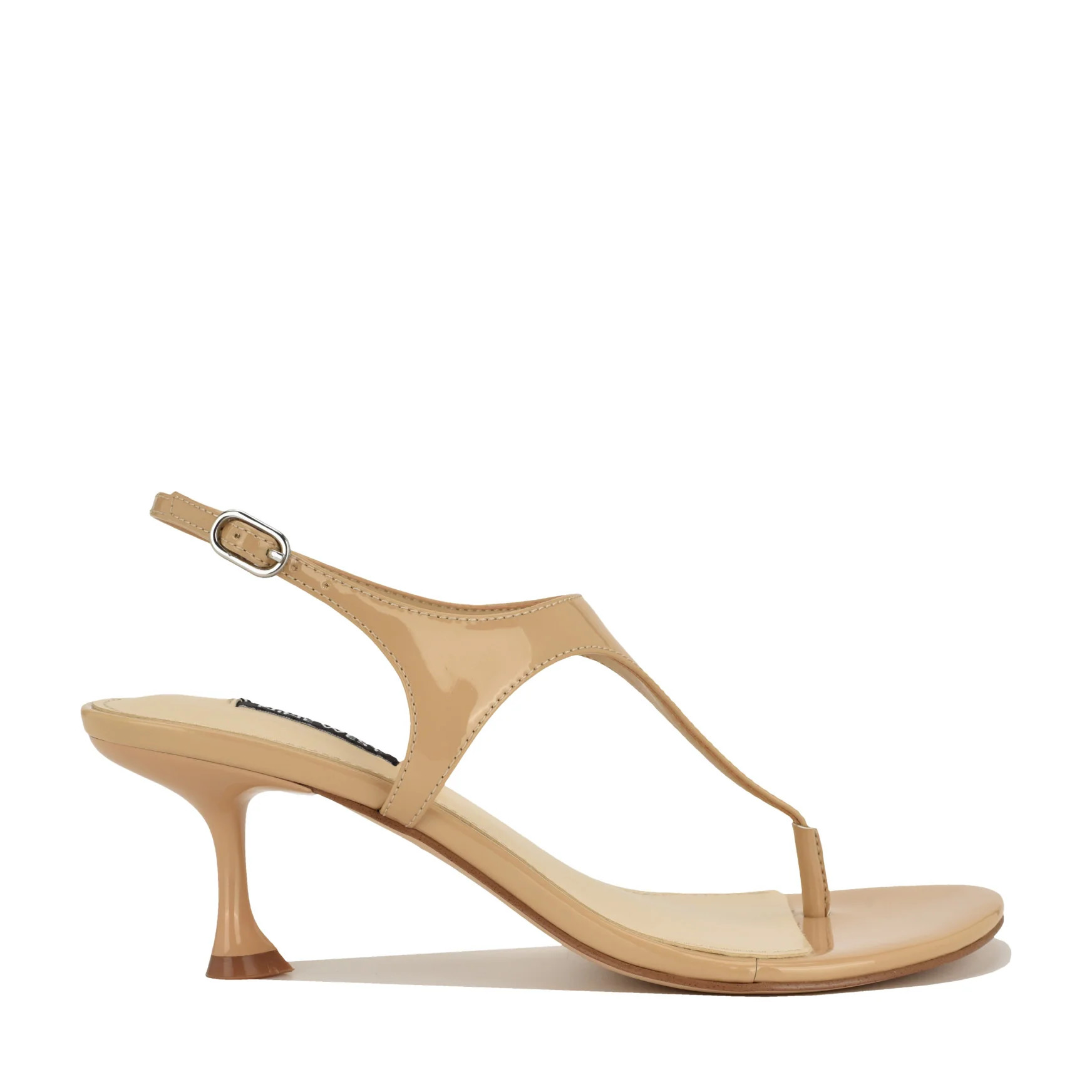 Women's Noir Heeled Thong Sandals - Natural Patent | Nine West | Nine West (US)