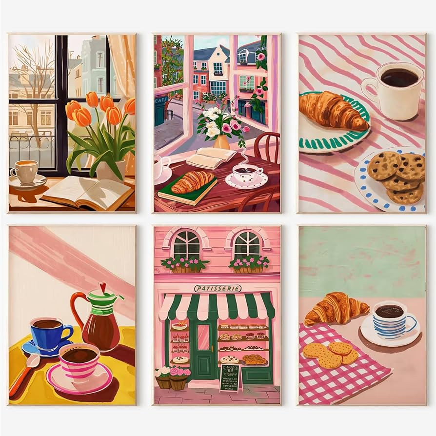 F.NIMAGOP 6 Packs Paint by Numbers Kit for Adults,Coffee DIY Acrylic Oil Painting Paint by Number... | Amazon (US)