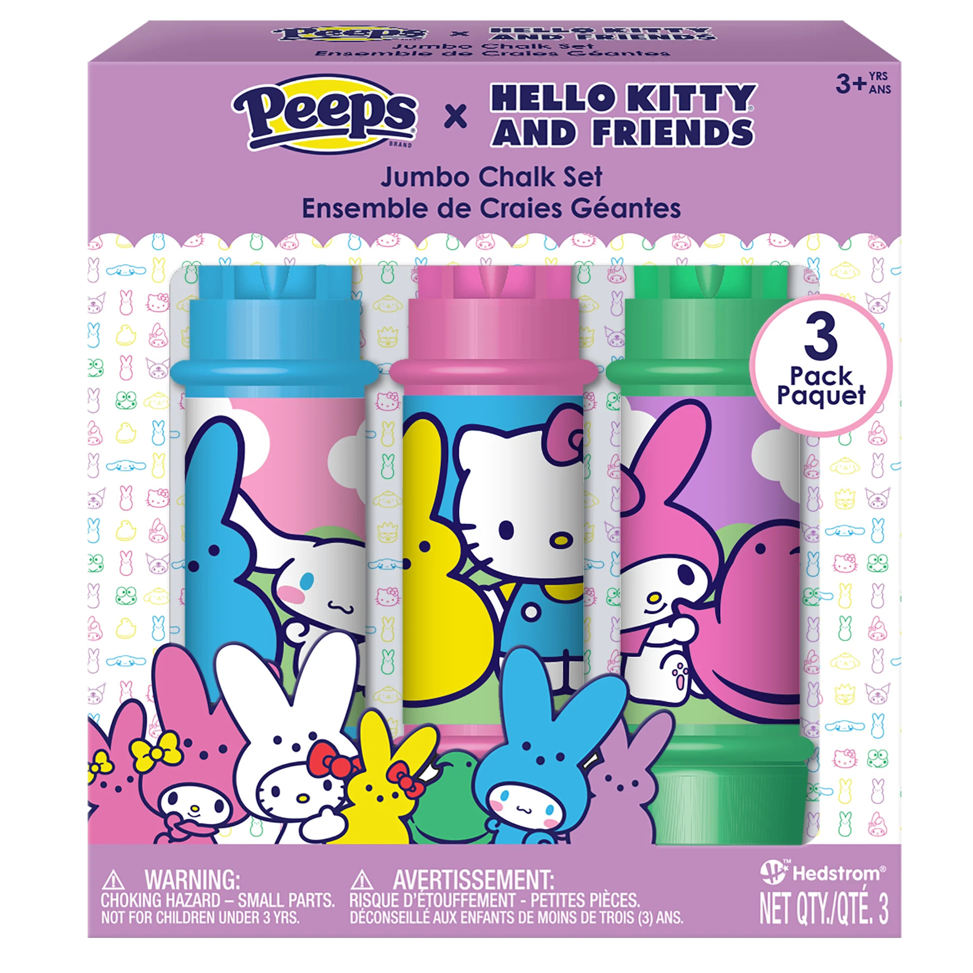 Peeps and Hello Kitty 3 pack Sidewalk Chalk with Holders, Ages 3+ | Walmart (US)
