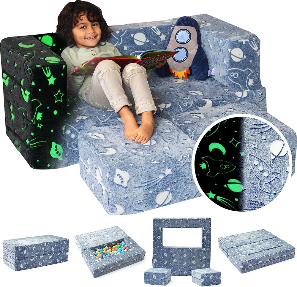 Kids Couch - Modular Kids Play Couch Set, Kids Sofa, Toddler Sofa, Kid Couch, Toddler Couch, Foam... | Amazon (US)