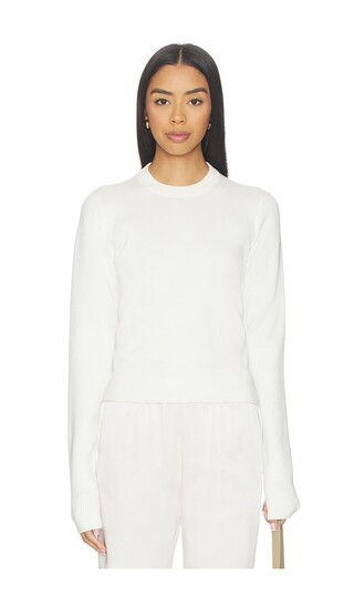 Wool Cashmere Crew Neck Sweater in Ivory | Revolve Clothing (Global)