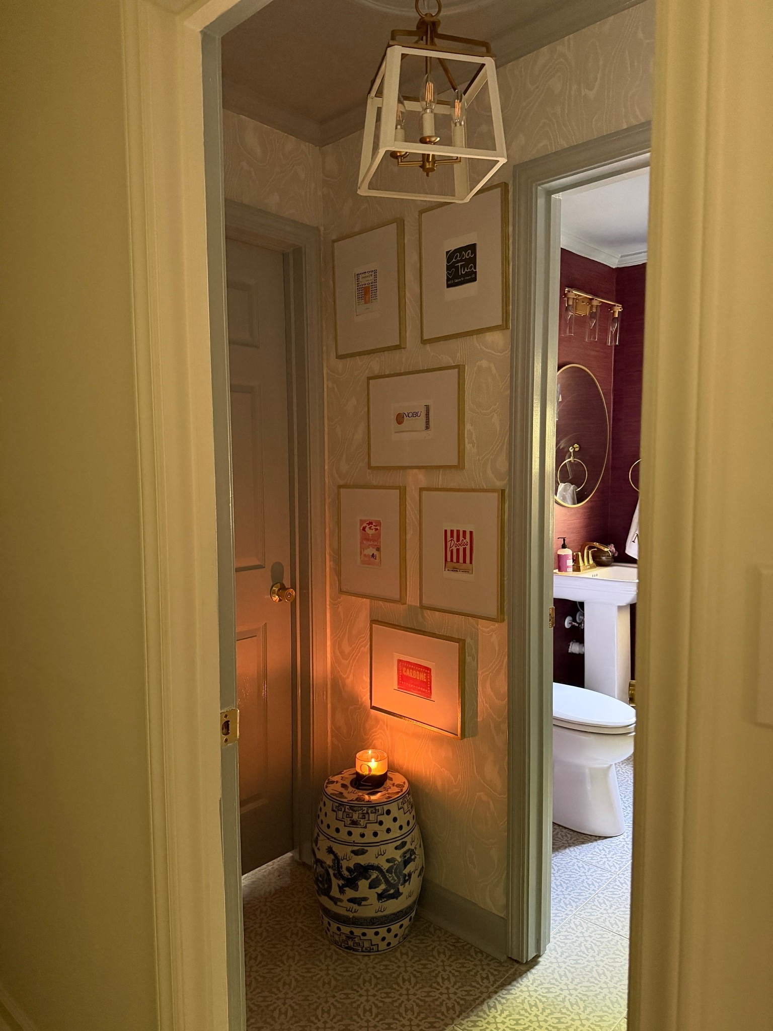 Forever loving this jewel box powder room! This Mitchell Black burlwood wallpaper never gets old! 😍 

#LTKHome #LTKmorningroutine