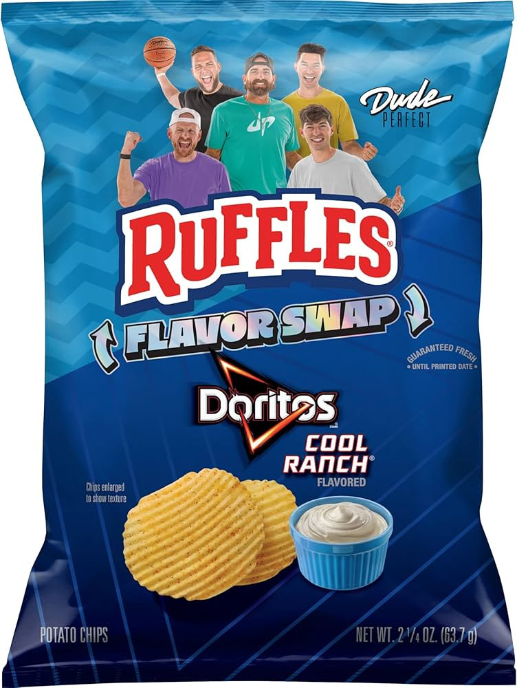 Ruffles Doritos Cool Ranch Flavor Swap Potato Chips, 2.25 oz Bag | Amazon (US)