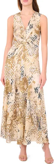 Halogen® Print Knot Front Maxi Dress | Nordstrom | Nordstrom