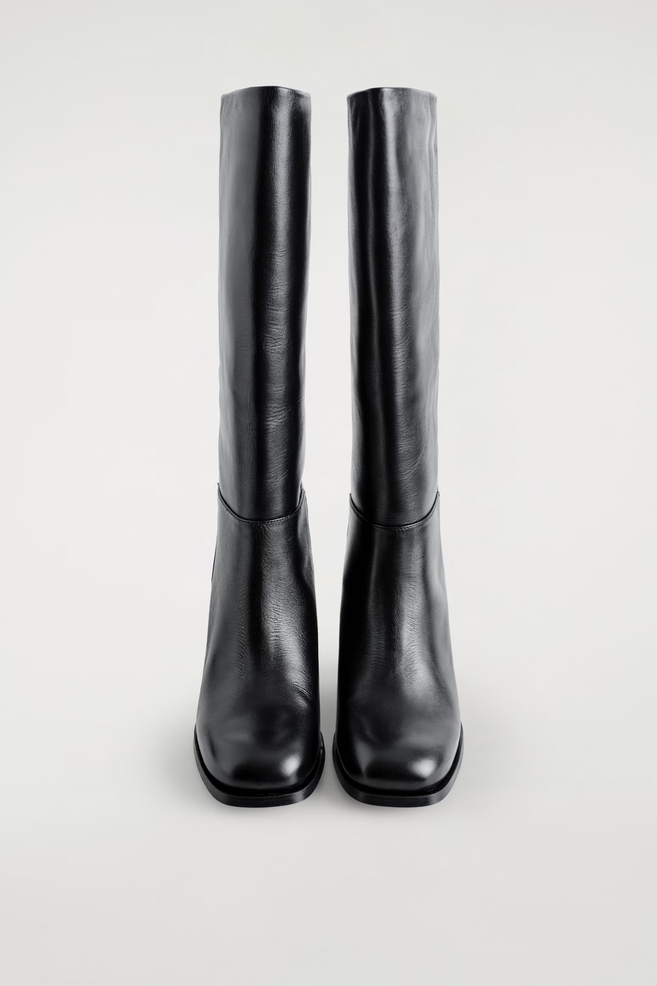 HEELED LEATHER KNEE BOOTS - BLACK | COS GB | COS UK