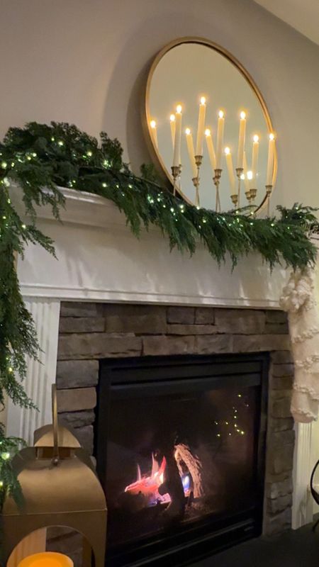 Holiday mantle details 