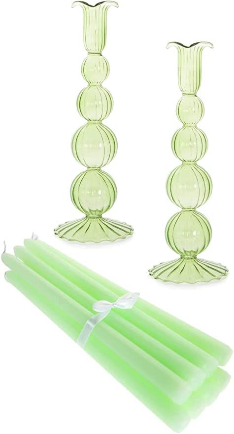 Villa Positano Candle Holders Set of 2 with 8 Matching Candlesticks, Modern Decorative Candle Sti... | Amazon (US)