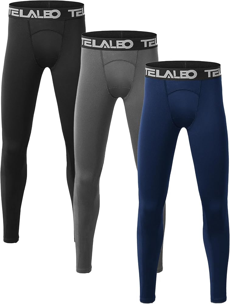 TELALEO 1/2/3/4 Pack Boys' Youth Compression Leggings Pants Tights Athletic Base Layer for Runnin... | Amazon (US)