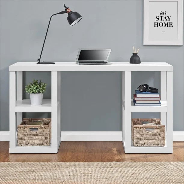 Mainstays Double Pedestal Parsons Desk, White | Walmart (US)