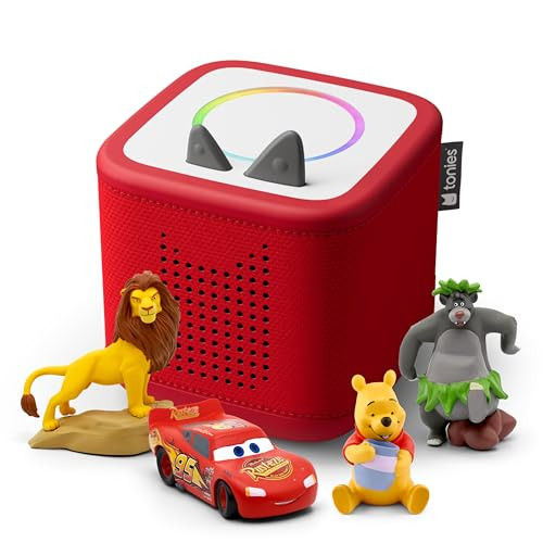 Toniebox 2 Audio Player Disney Bundle for Kids 3+ with Lightning McQueen, Simba, Winnie The Pooh, and Baloo - Sunset Red | Amazon (US)