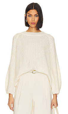 L'Academie Sonoma Crew Neck Sweater in White from Revolve.com | Revolve Clothing (Global)
