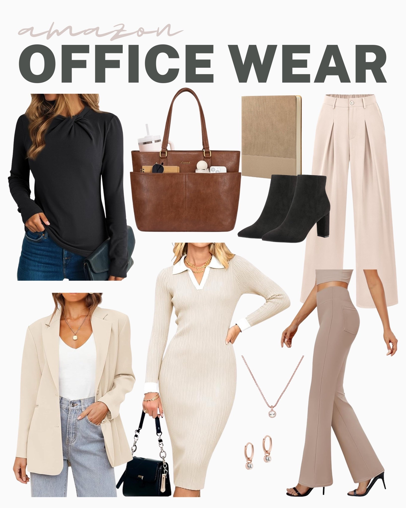 Here are some affordable office wear to upgrade your work wardrobe!
office blouse, winter to spring blazer, wide leg pants, gold accessories, planner notebook, business casual top, work tops, office style, stylish workwear, business casual, trendy office wear, professional looks, wardrobe update, transitional style, amazon fashion, affordable look, winter to spring fashion

#LTKWorkwear #LTKSeasonal #LTKU