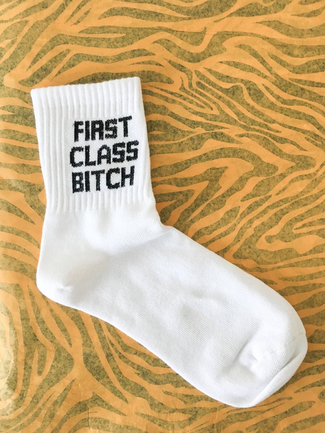 First Class Bitch Unisex Socks White Slogan Socks - Etsy | Etsy (US)