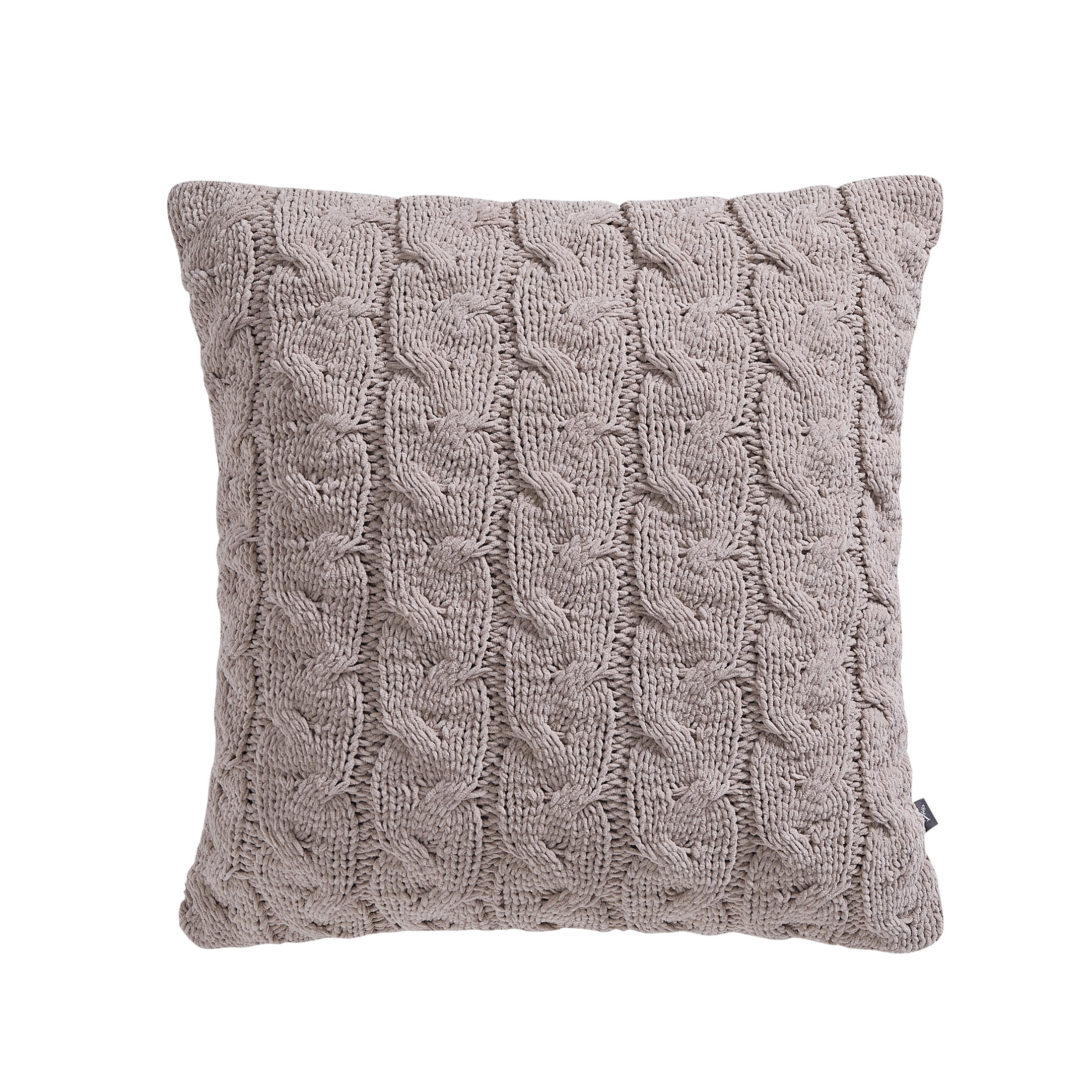 My Texas House Monte 20" x 20" Taupe Chenille Cable Knit Decorative Pillow - Walmart.com | Walmart (US)