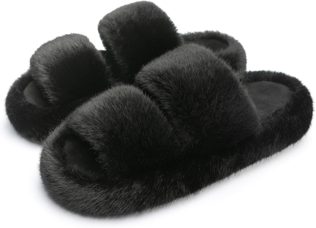 Chantomoo Women's Slippers Memory Foam Slippers for Women Fuzzy Comfy Faux Fur House Furry Indoor... | Amazon (US)