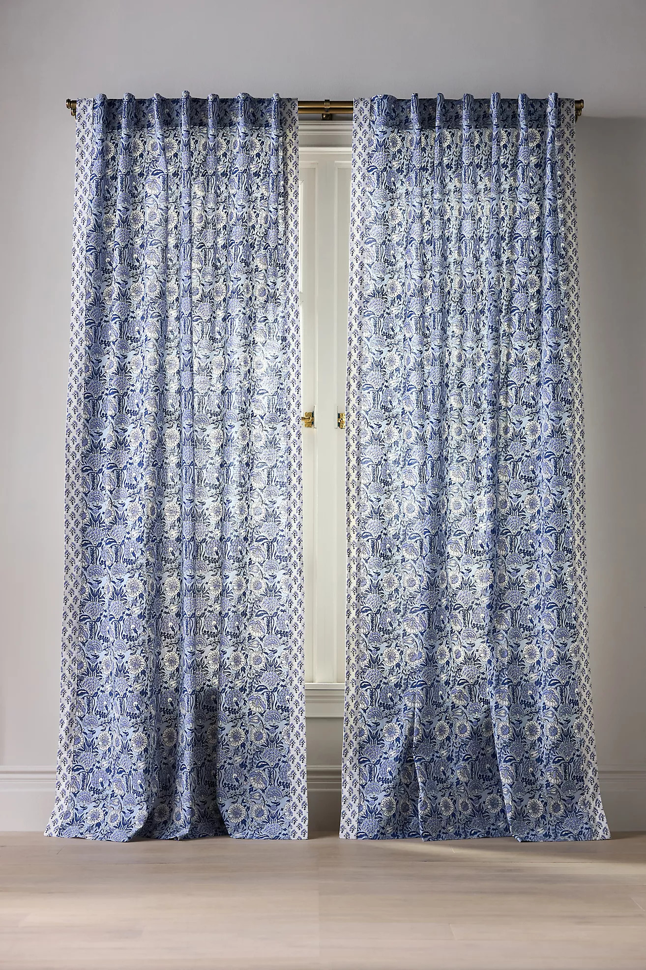 Cotton Mix Print Floral Curtain | Anthropologie (US)