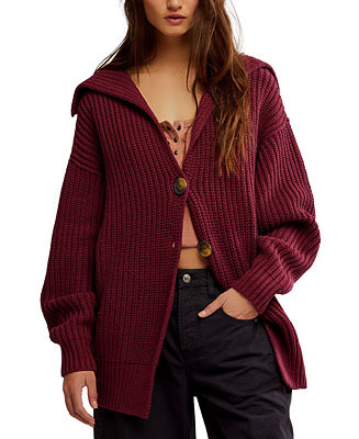 Free People Women's Swim Too Deep Long Sleeve Cardi Sweater - Macy's | Macy's