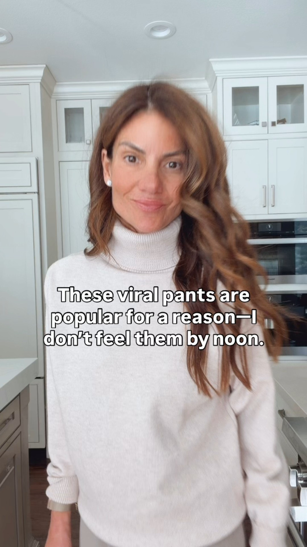 Viral Aritzia Lodge pants styled three ways for midlife women.
These are popular for a reason—they don’t get tighter by noon, they don’t wrinkle, and they actually feel good all day.

I styled them:
• with a fitted turtleneck
• with a soft cashmere sweater
• with a classic cable knit

Finished with ballet flats or loafers for an easy, polished look that still feels comfortable. Multiple colors, adjustable tie waist, and one of those pieces you’ll reach for on repeat.
I am in a size extra small. I am 5'7" tall.

#LTKootd #LTKTravel #LTKOver40