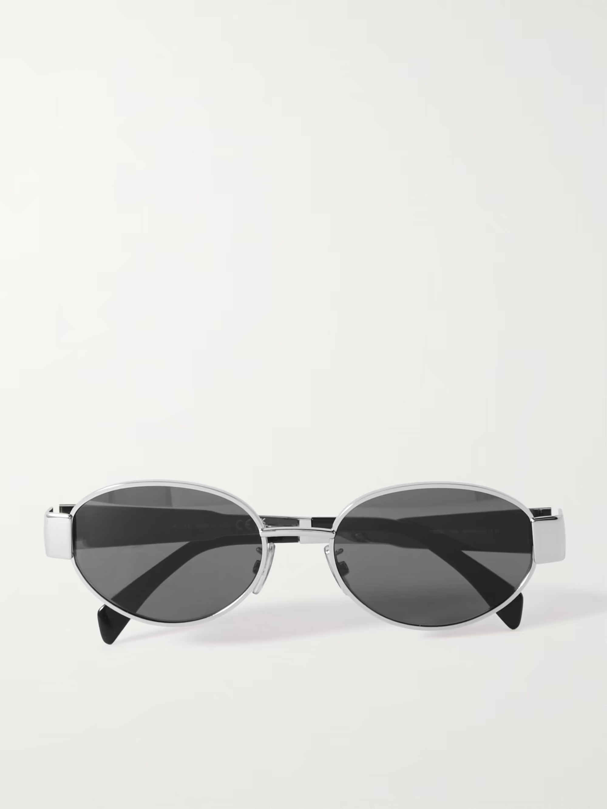 Oval-frame silver-tone and acetate sunglasses | NET-A-PORTER APAC