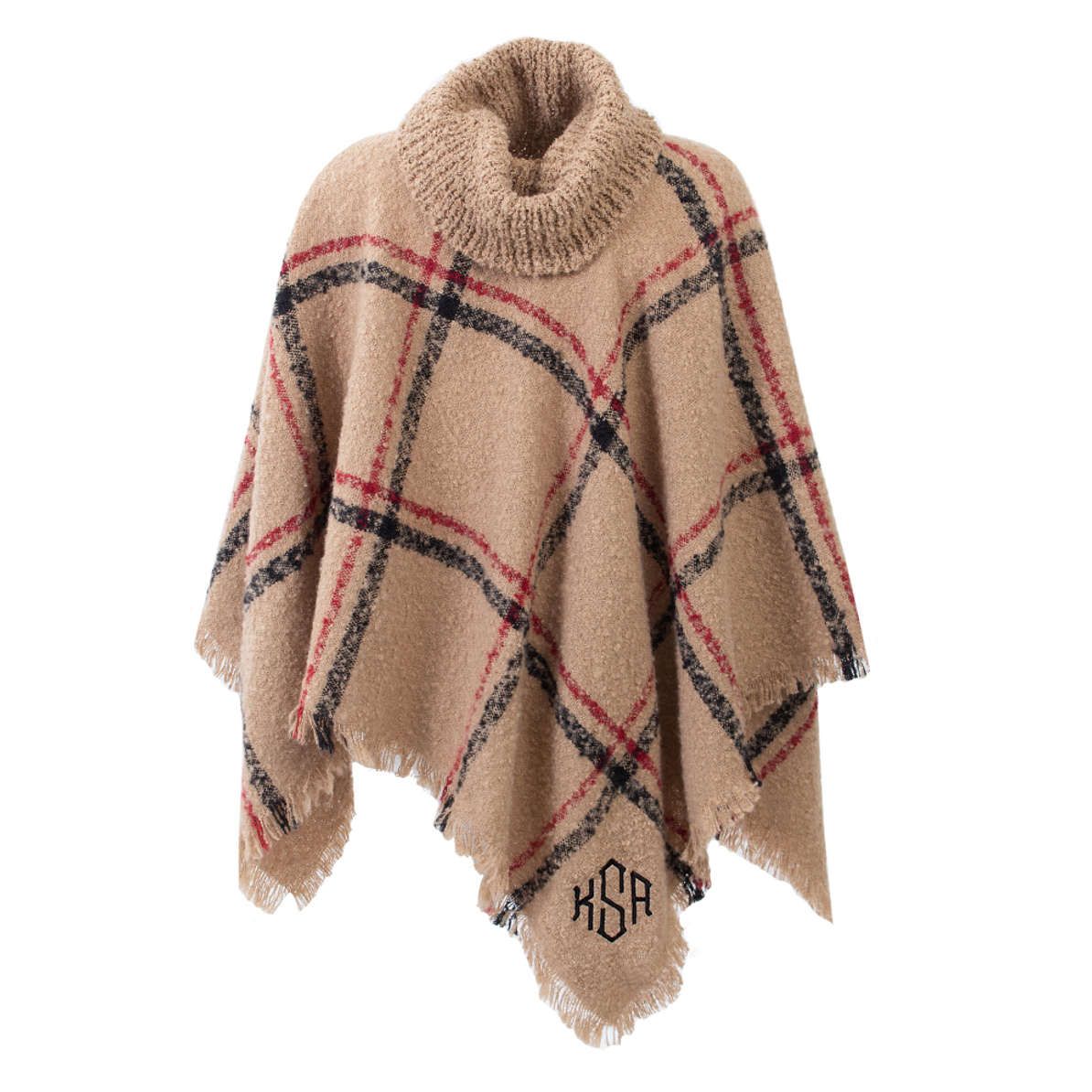 Monogrammed Plaid Poncho | Marleylilly