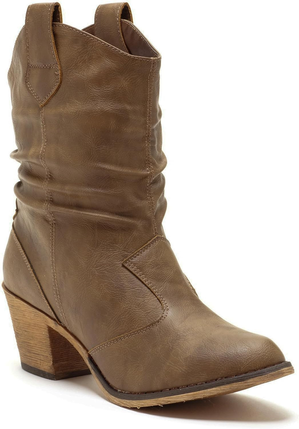 Charles Albert Women's Modern Western Cowboy Distressed Boot with Pull-Up Tabs | Amazon (US)
