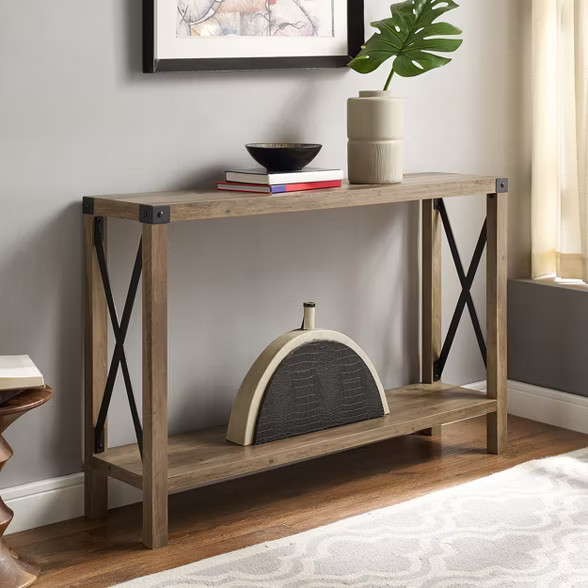 Sophie Rustic Farmhouse X Frame Entry Table - Saracina Home | Target