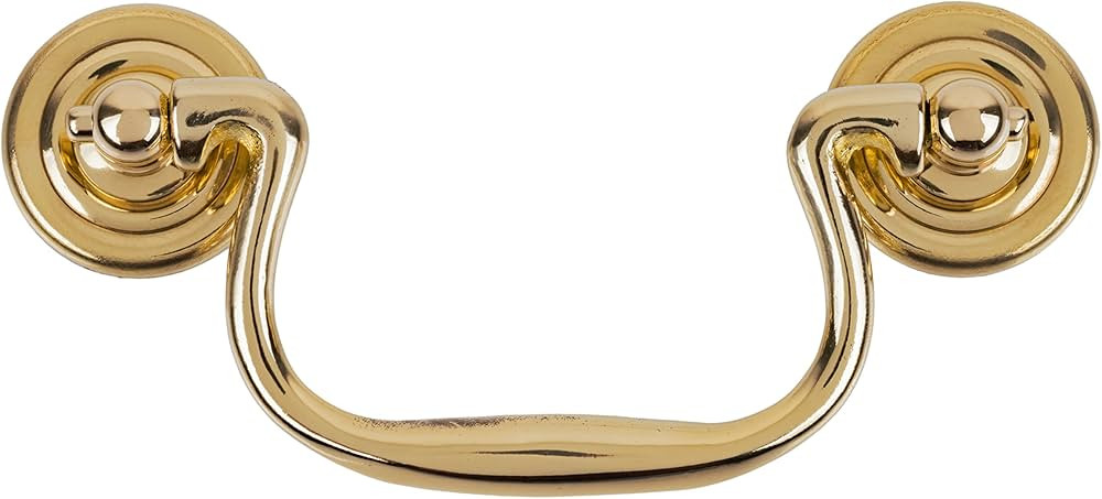 Plain Cast Brass Swan Neck Drawer Bail Pull Handle | Centers: 3 1/2" | Antique Cabinet, Vintage C... | Amazon (US)