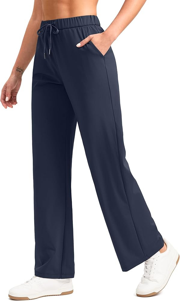SANTINY Wide Leg Pants Woman 28"/30" Lightweight Drawstring Sweatpants Women's Casual Lounge Yoga... | Amazon (US)