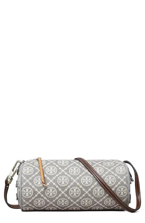 Tory Burch T Monogram Utility Cylinder Shoulder Bag in Gray at Nordstrom | Nordstrom