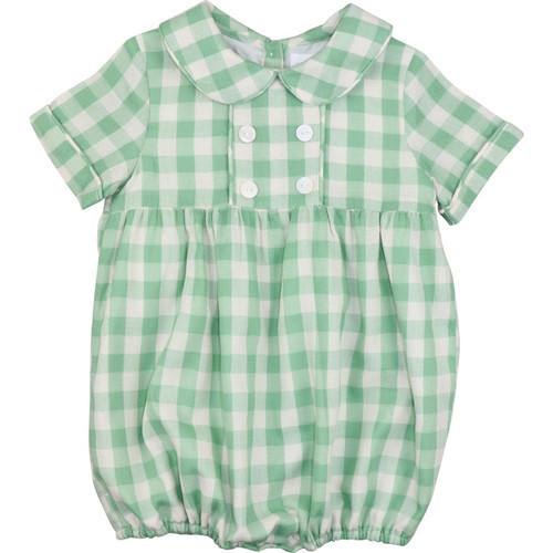 Green Linen Check Bubble  - Shipping Late March | Cecil and Lou