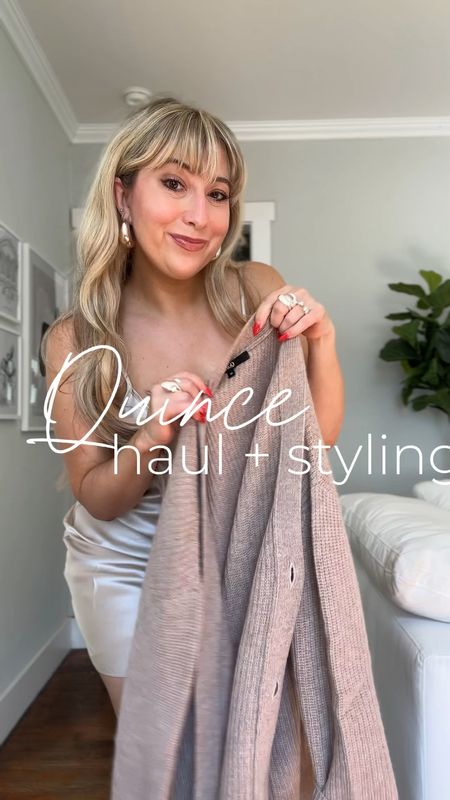Quince haul and styling - 
Just placed my very first @onequince order and… luxe, high quality, timeless yet on-trend pieces at a great price point... I’m in love. 

Shook by how gorgeous the pieces fit and how high-end they look and feel on. The slip dress is 100% washable silk and the cardigan and cropped tank are Mongolian Cashmere and feel GORGEOUS. 

#LTKStyleTip