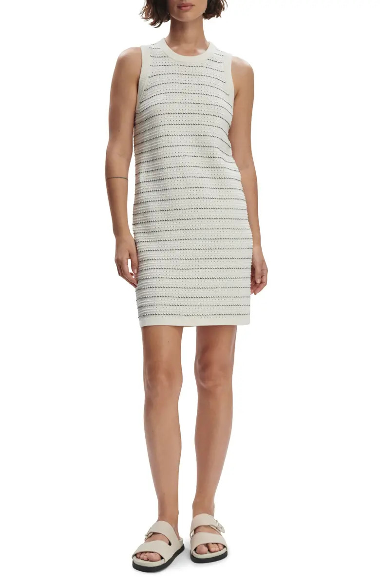 Varley Mindy Mixed Stitch Stripe Sleeveless Cotton Sweater Minidress | Nordstrom | Nordstrom