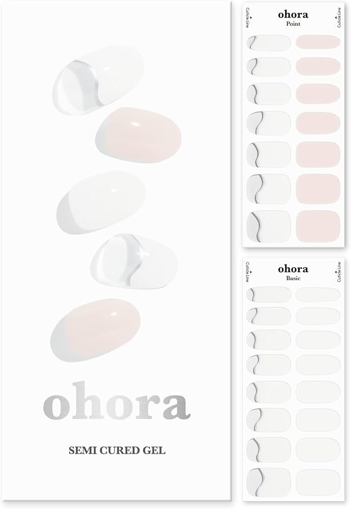 ohora Semi Cured Gel Nail Strips (N Soft Cream) - Works with Any Nail Lamps, Salon-Quality, Long ... | Amazon (US)