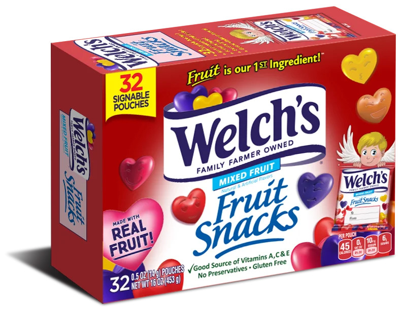 Welch's Valentine's Fruit Snacks, Mixed Fruit, 32 ct, 0.5 oz | Walmart (US)