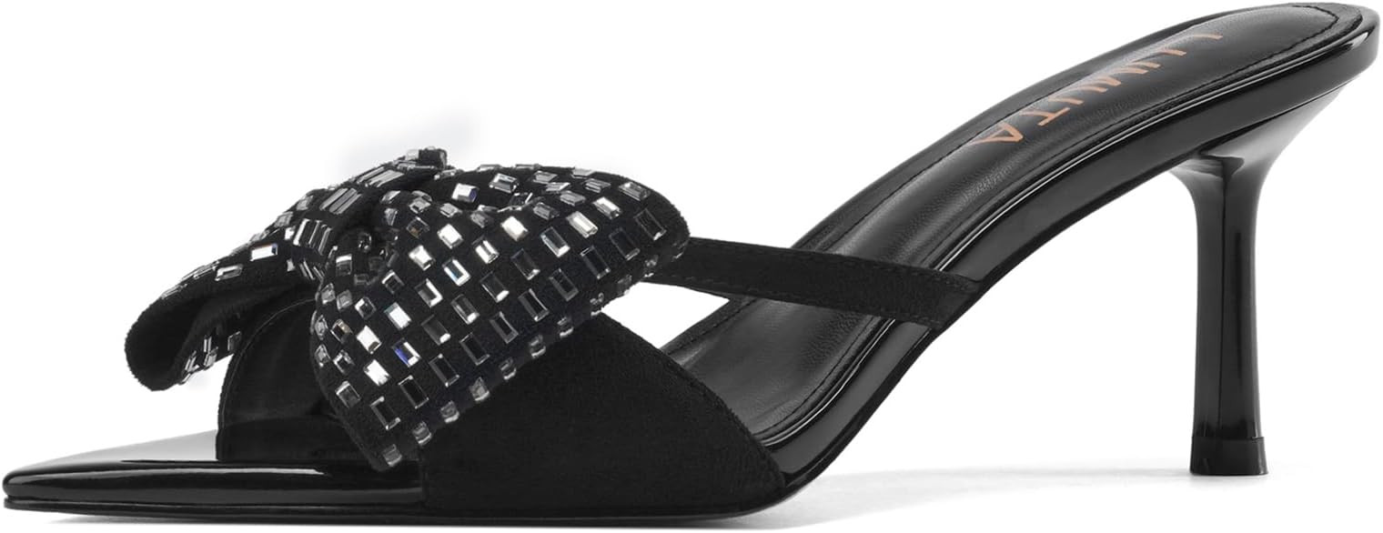 Women's Clear Pointed Open Toe Stiletto Heel Slide Sandals Fashion Sexy Slip On Transparent Strap... | Amazon (US)