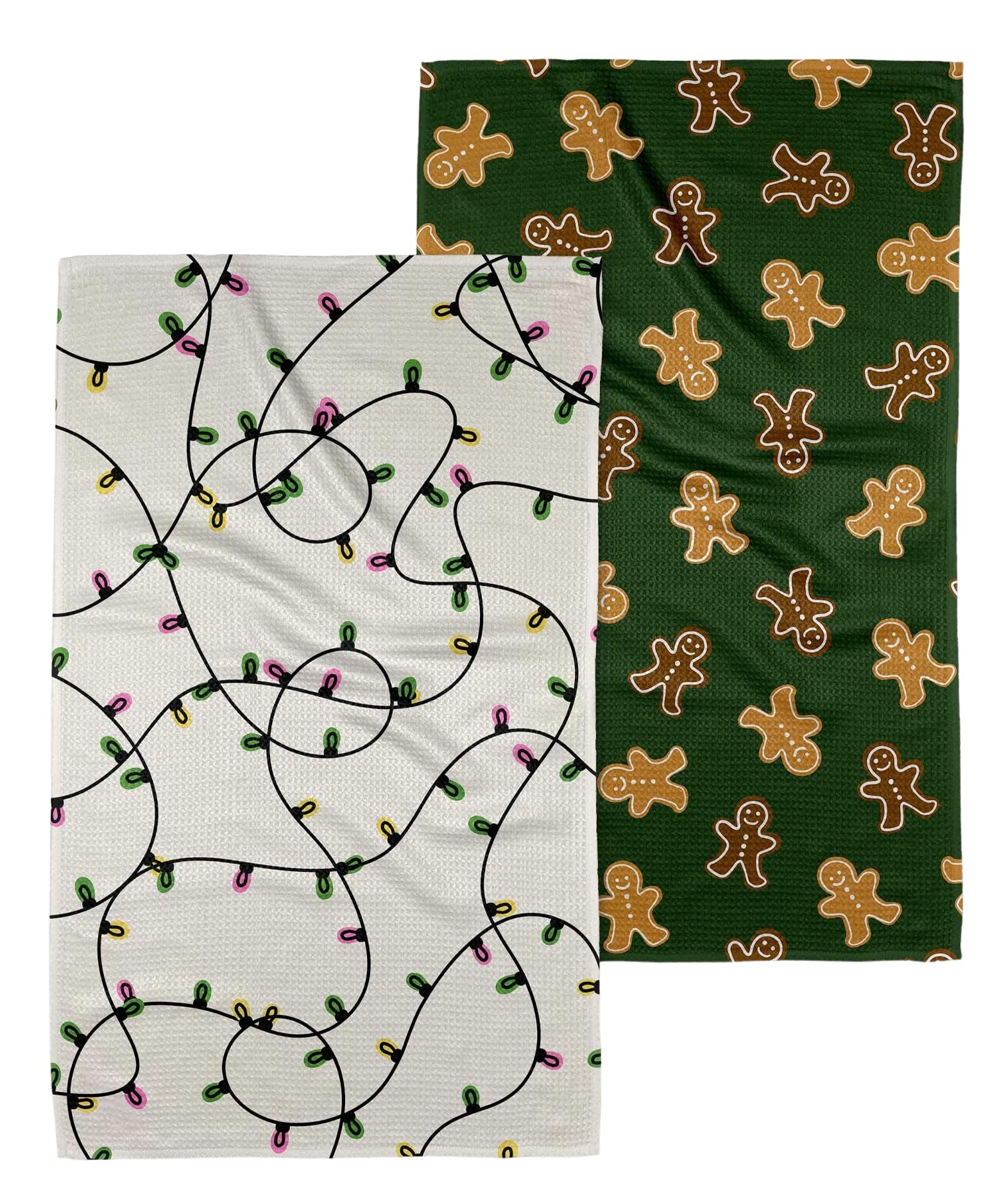 GEOMETRY Christmas Kitchen Towels - Quick Dry Microfiber Cloth Dish Towels for Kitchen Drying - P... | Amazon (US)