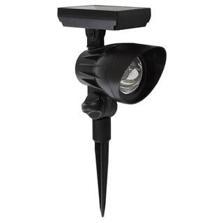 Hampton Bay 50 Lumens Solar Black Outdoor LED Landscape Spotlight NXT-C9000-12 | The Home Depot
