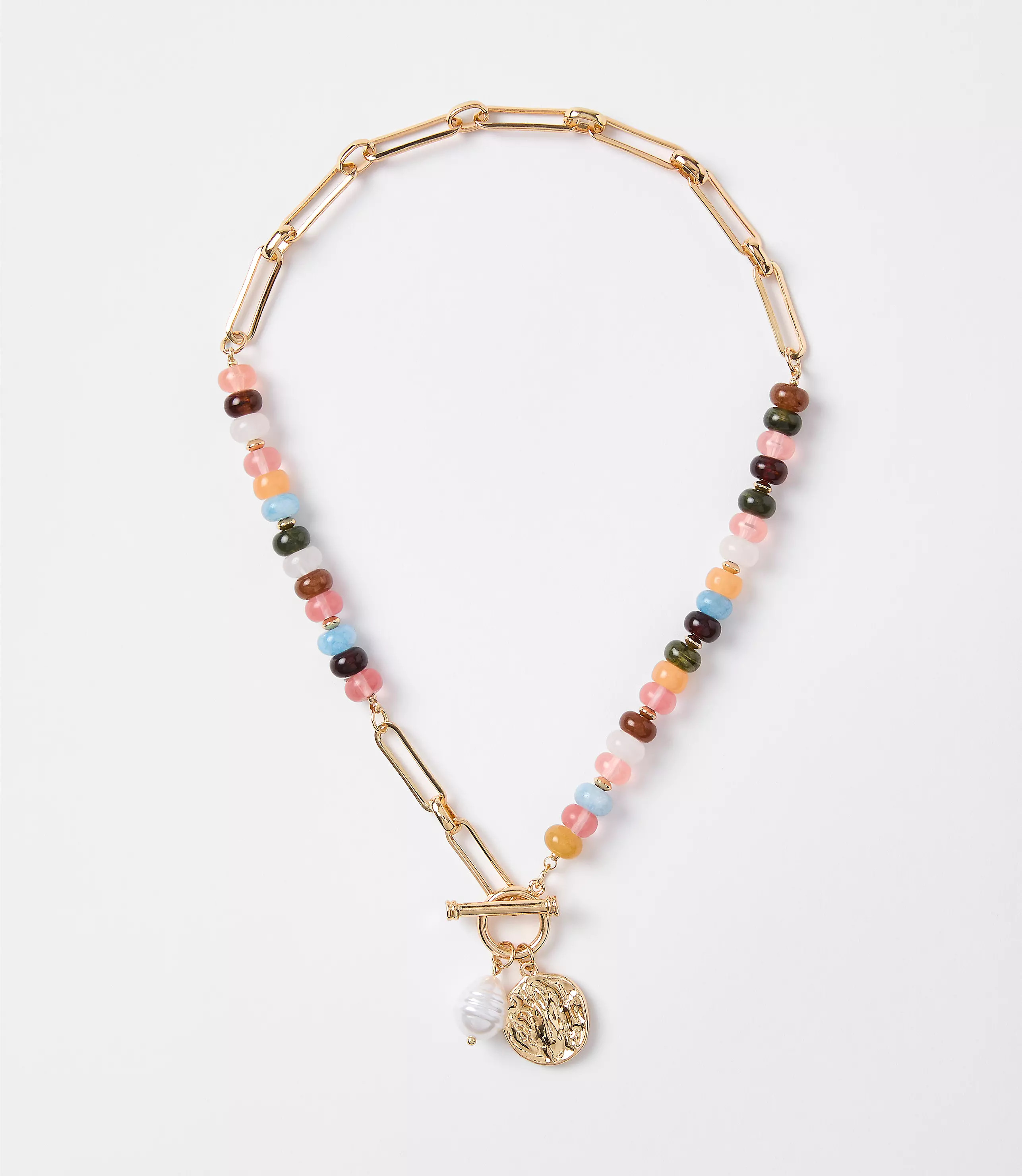 Pearlized Coin Statement Necklace | LOFT